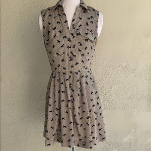 BCBGeneration Tan Mini Dress with Black Horse Pattern